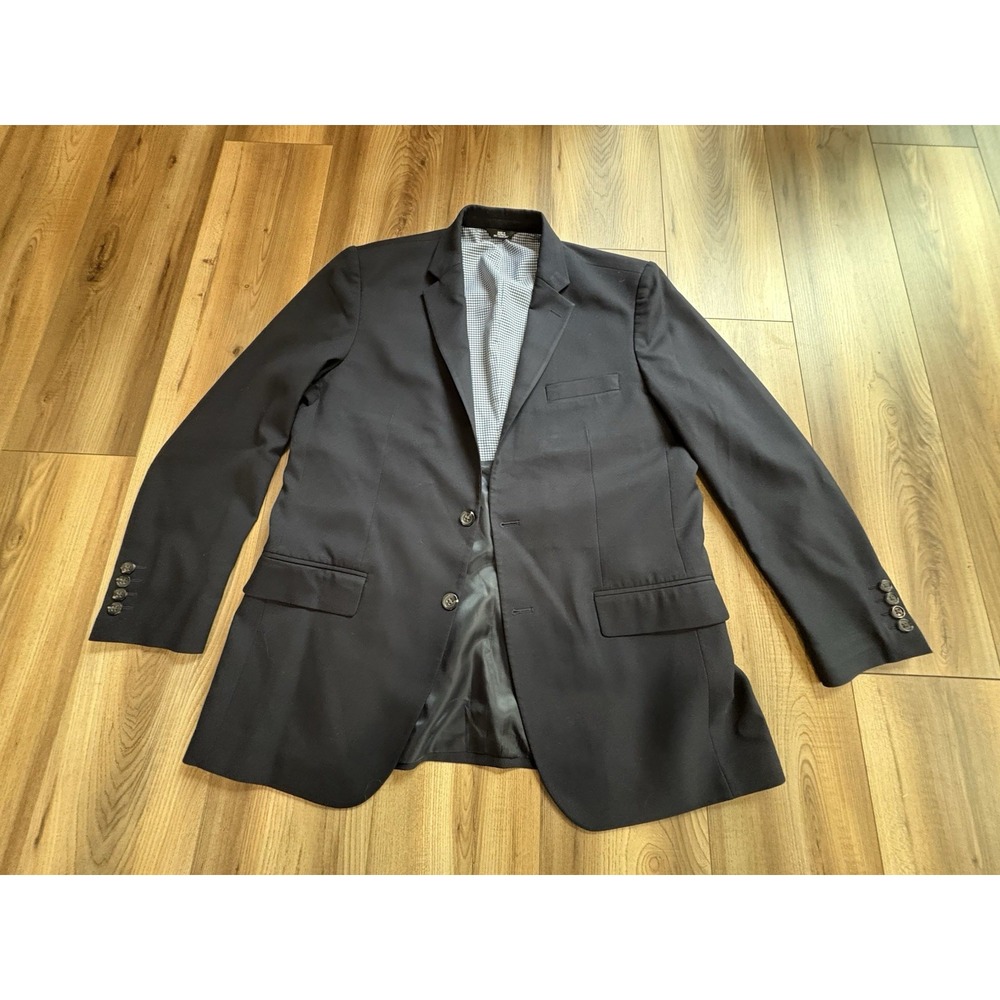 Haggar In Motion Tailored Fit The Blazer 42R Navy Blue Sports Coat Jacket